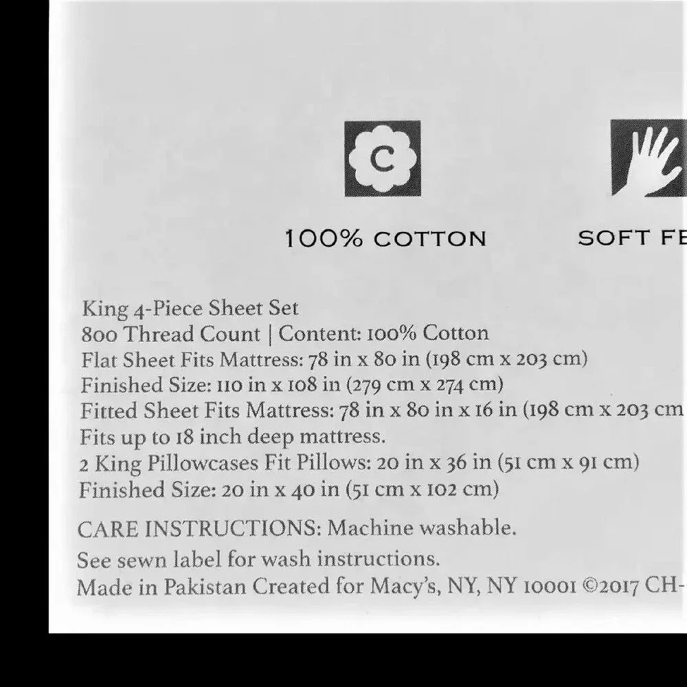 new POOL BLUE Charter Club Sleep Luxe 800 TC 100% Cotton Sateen KING Sheet Set